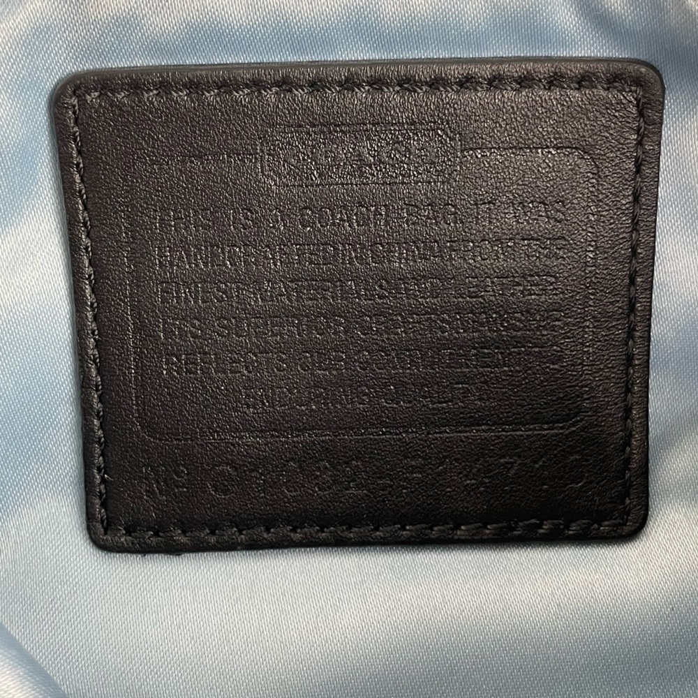 Coach Zoe Signature Jacquard Purse F14710 Shoulder Bag Logo Black Gray - Picture 11 of 14